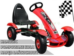 Duży Gokart Pompowane Koła Czerwony