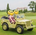 Pojazd Retro Wojskowy 4x4 Piaskowy 12V JH-101 WILLYS