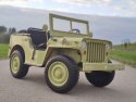 Pojazd Retro Wojskowy 4x4 Piaskowy 12V JH-101 WILLYS