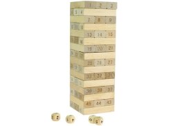 Gra Zręcznościowa Wieża Jenga Drewniana 48 Klocków