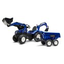 Falk Traktor na pedały New Holland z przyczepą oraz łyżką i koparką