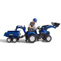 Falk Traktor na pedały New Holland z przyczepą oraz łyżką i koparką