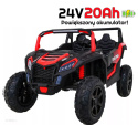 Buggy ATV Strong Racing dla 2 dzieci Czerwony + Silnik bezszczotkowy + Pompowane koła + Audio LED Czerwony