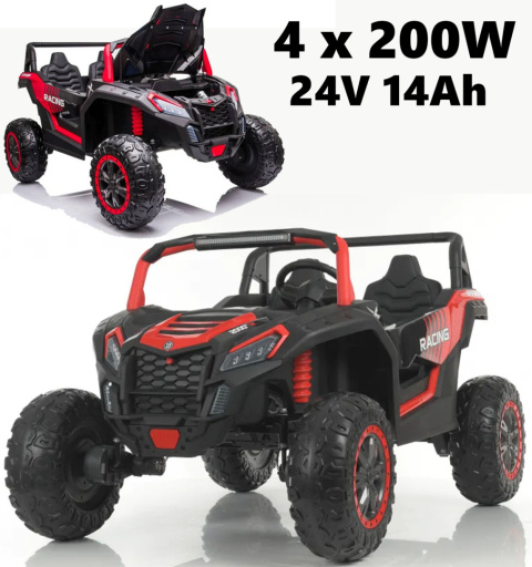 Autko na akumulator Pojazd Buggy ATV Racing Czerwony 24V 14Ah