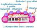 Keyboard Werble MP3 USB 3 Oktawy Różowy