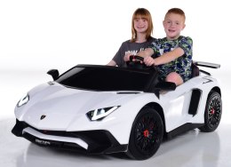 Auto na akumulator XXL Lamborghini Aventador SV STRONG 200W bezszczotkowy silnik 24V Biały