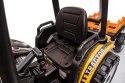 Wielki traktor na akumulator TITAN 24V 2x200W z przyczepką łyżką + kabina żółty