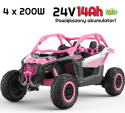 Pojazd Buggy CAN-AM Maverick Turbo RR 4x200W 2x24V7Ah Różowy