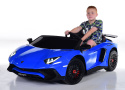 Auto na akumulator XXL Lamborghini Aventador SV STRONG 200W bezszczotkowy silnik 24V Niebieski