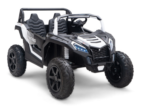 Buggy ATV Strong Racing dla 2 dzieci + Silnik bezszczotkowy + Pompowane koła + Audio LED BIAŁY