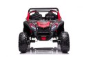 Buggy ATV Strong Racing dla 2 dzieci Czerwony + Silnik bezszczotkowy + Pompowane koła + Audio LED Czerwony