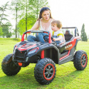 Buggy ATV Strong Racing dla 2 dzieci Czerwony + Silnik bezszczotkowy + Pompowane koła + Audio LED Czerwony