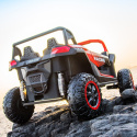 Buggy ATV Strong Racing dla 2 dzieci Czerwony + Silnik bezszczotkowy + Pompowane koła + Audio LED Czerwony