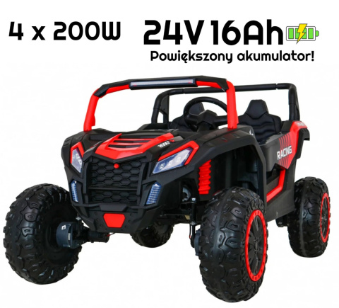 Autko na akumulator MEGA Buggy ATV Racing 4x4 Czerwony 24V 16Ah