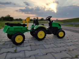 Traktor Branson z Przyczepą Zielony Pedały 135 cm