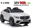 Auto na Akumulator Mercedes GLC 63S Biały 4x45W + POWIĘKSZONY AKUMULATOR 12V9Ah