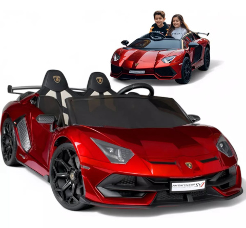 LICENCJONOWANY LAMBORGHINI AVENTADOR SVJ DLA 2 DZIECI, FUNKCJA DRIFTU MIĘKKIE SIEDZENIE, MIĘKKIE KOŁA/SX2028 2x300W