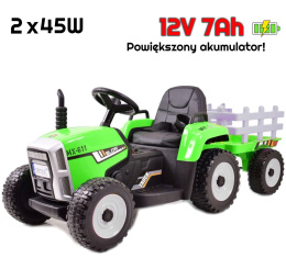 SUPER TRAKTOR BLOW - NA AKUMULATOR Z PRZYCZEPĄ, MIĘKKIE KOŁA, MIEKKIE SIEDZENIE, PILOT/XMX611