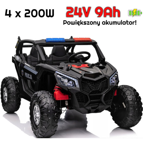 Auto na akumulator BUGGY Policja 4x200W 24V