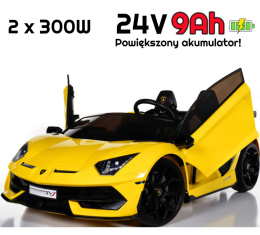 LICENCJONOWANY LAMBORGHINI AVENTADOR SVJ DLA 2 DZIECI, FUNKCJA DRIFTU MIĘKKIE SIEDZENIE, MIĘKKIE KOŁA/SX2028 2x300W