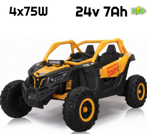 Auto na akumulator Buggy SR SUPER 66 24V 4x4 Żółty