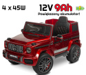 Auto na akumulator Mercedes G63 4x4 Lakierowany Czerwony + POWIĘKSZONY AKUMULATOR 12V9Ah