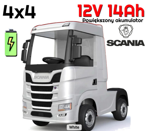 Auto na akumulator TIR Ciężarówka Scania R-SERIE 500 4x4 Biała