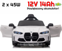 Auto Na Akumulator BMW M4 Białe 2x45W + POWIĘKSZONY AKUMULATOR 12V 14Ah