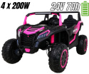 Autko na akumulator Buggy ATV Racing 4x4 Różowy 24V7Ah 800W