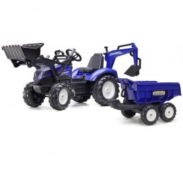 Falk Traktor na pedały New Holland z przyczepą oraz łyżką i koparką