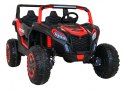 Buggy ATV Strong Racing dla 2 dzieci Czerwony + Silnik bezszczotkowy + Pompowane koła + Audio LED Czerwony